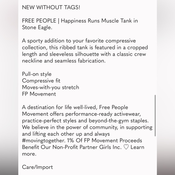 NWOT Free People Happiness Runs Muscle Tank - Picture 9 of 9